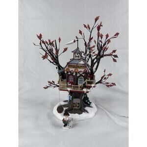 Dept 56 North Pole Woods Oakwood Post Office Branch Treehouse Christmas Elf